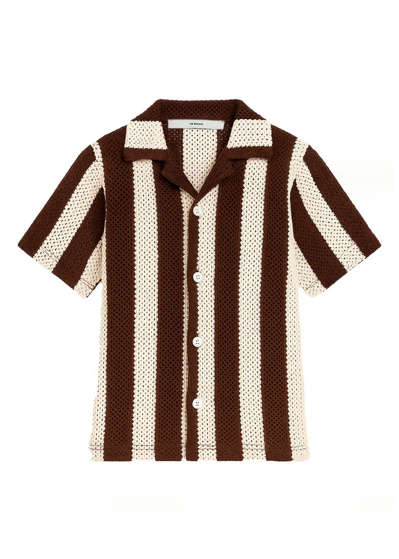 camicia mezza manica traforata
