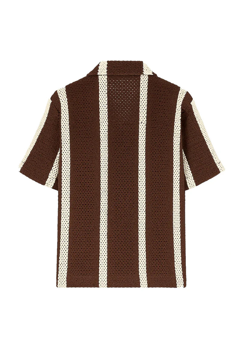 camicia mezza manica traforata