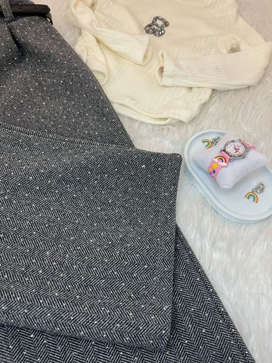 pantalone grigio glitter