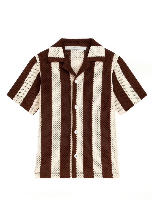camicia mezza manica traforata