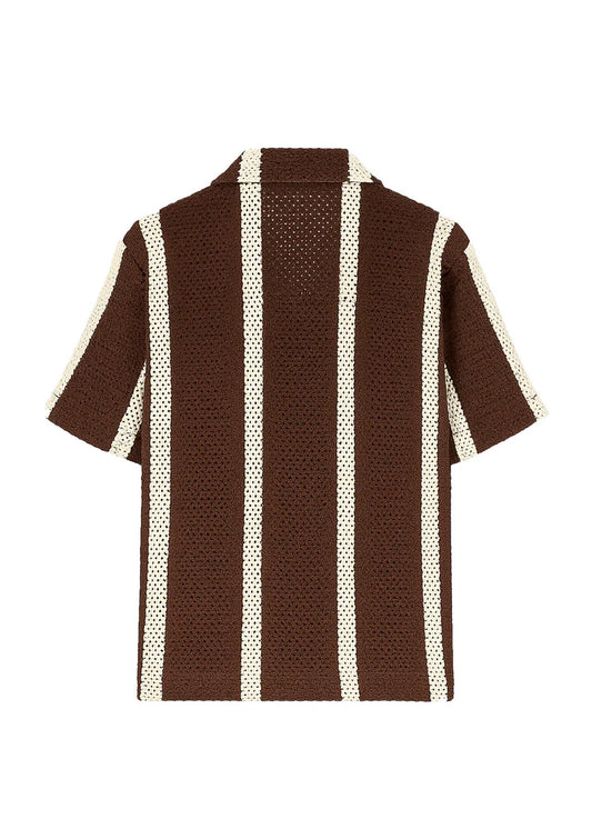 camicia mezza manica traforata