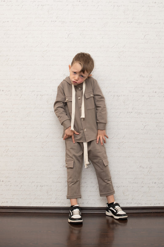 completo giacca e pantalone beige