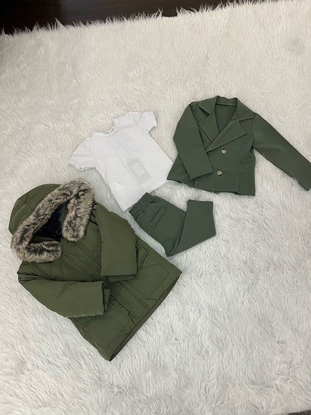 giacca pantalone verde