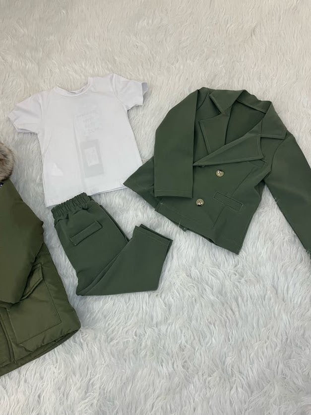 giacca pantalone verde