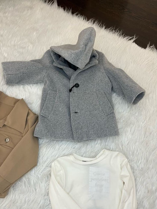 capottino neonato grigio