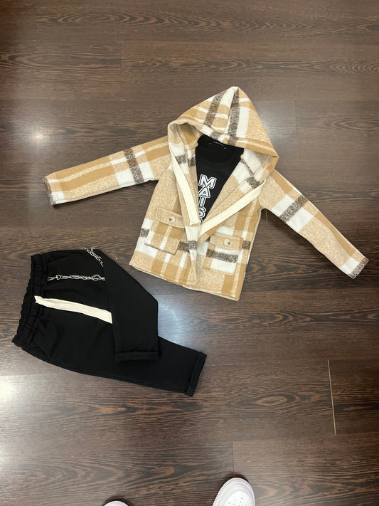 completo cappotto beige