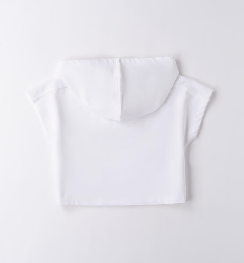 t-shirt bianca cappuccio