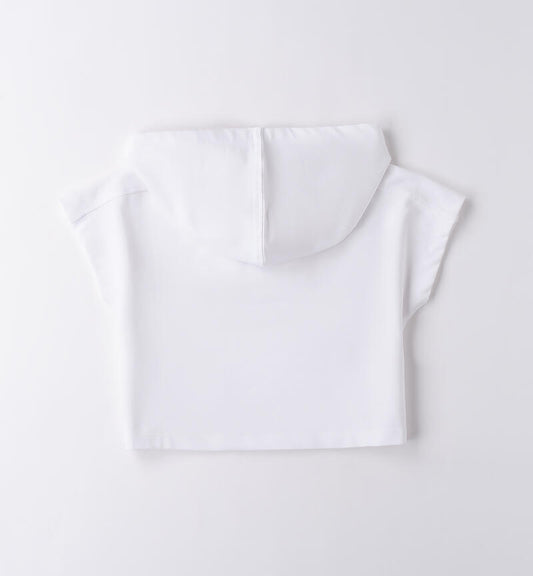 t-shirt bianca cappuccio