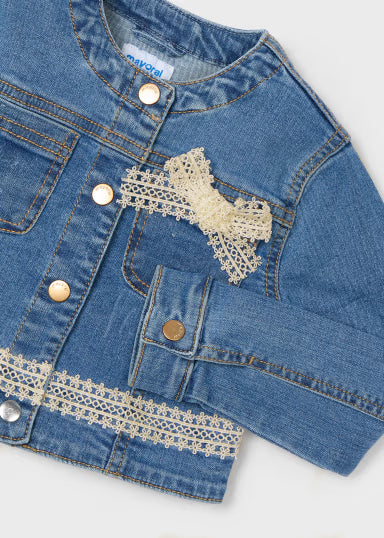 Giacca denim guipur